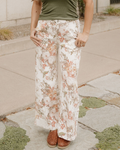 Meadow Vintage Style Floral Print High Waist Wide Leg Jeans