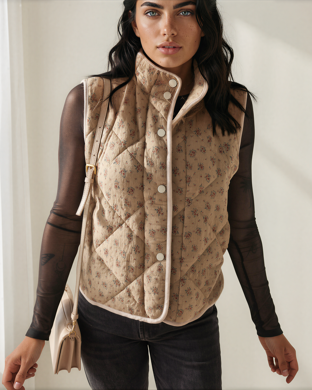 Mabel Quilted Concealed Button Vest